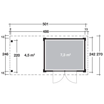 W. Finnhaus Venlo C Titangrau B X T: 486 Cm X 242 Cm Davon 188 Cm Anbaudach 6 W. Finnhaus Venlo C Titangrau B X T: 486 Cm X 242 Cm Davon 188 Cm Anbaudach – Bild 6