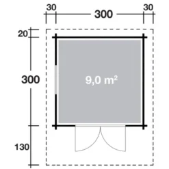Wolff Finnhaus Holz-Gartenhaus Bergen 44-B 300 Cm X 300 Cm -Vitavia Verkäufe 4038868035021 4276 3