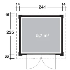 W. Finnhaus Holz-Gartenhaus Klassik 2424 Softline Schw.-Rot BxT: 241 Cm X 235 Cm -Vitavia Verkäufe 4038868035199 4276 3