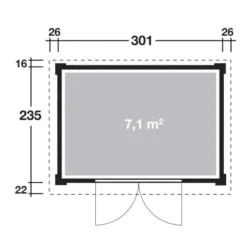 W. Finnhaus Holz-Gartenhaus Klassik 3024 Softline Anthrazit BxT: 301 Cm X 235 Cm -Vitavia Verkäufe 4038868035212 4276 3