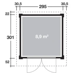 Wolff FinnhausHolz-Gartenhaus Relax C Grau B X T: 295 Cm X 301 Cm -Vitavia Verkäufe 4038868035250 4276 3