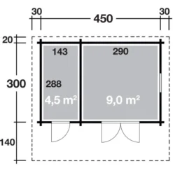 Wolff Finnhaus Holz-Gartenhaus Caro 58-B Klassik 450 Cm X 300 Cm -Vitavia Verkäufe 4038868035489 4276 3