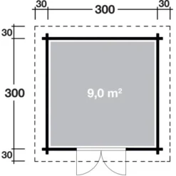 Wolff Finnhaus Holz-Gartenhaus Bornholm 40-B Typ 2 300 Cm X 300 Cm -Vitavia Verkäufe 4038868035854 4276 3