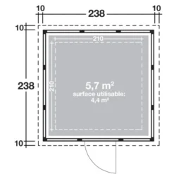 Wolff Finnhaus Metall-Gerätehaus Lichtgrau 5,7 M² -Vitavia Verkäufe 4038868035991 4276 3