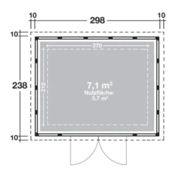 Wolff Finnhaus Metall-Gerätehaus Lichtgrau 7,1 M² -Vitavia Verkäufe 4038868036059 4276 3