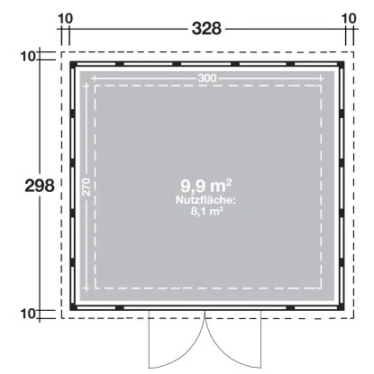 Wolff Finnhaus Metall-Gerätehaus Eleganto 3330 Granitgrau B X T: 328 Cm X 298 Cm 16 Wolff Finnhaus Metall-Gerätehaus Eleganto 3330 Granitgrau B X T: 328 Cm X 298 Cm – Bild 16