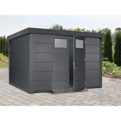 Wolff Finnhaus Metall-Gerätehaus Eleganto 3330 Granitgrau B X T: 328 Cm X 298 Cm 2 Wolff Finnhaus Metall-Gerätehaus Eleganto 3330 Granitgrau B X T: 328 Cm X 298 Cm – Bild 2