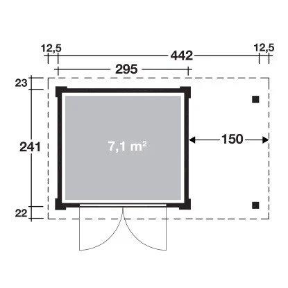 W. Finnhaus Holz-Gartenhaus Pulti Softl.3024 Natur BxT 445x241 Dav. 150 Cm Anbau 3 W. Finnhaus Holz-Gartenhaus Pulti Softl.3024 Natur BxT 445x241 Dav. 150 Cm Anbau – Bild 3