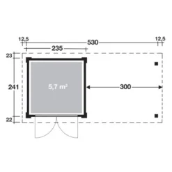 W. Finnhaus Holz-Gartenhaus Pulti Softl.2424 Natur BxT 530x241 Dav. 295 Cm Anbau 5 W. Finnhaus Holz-Gartenhaus Pulti Softl.2424 Natur BxT 530x241 Dav. 295 Cm Anbau -Vitavia Verkäufe 4038868037773 4276 3