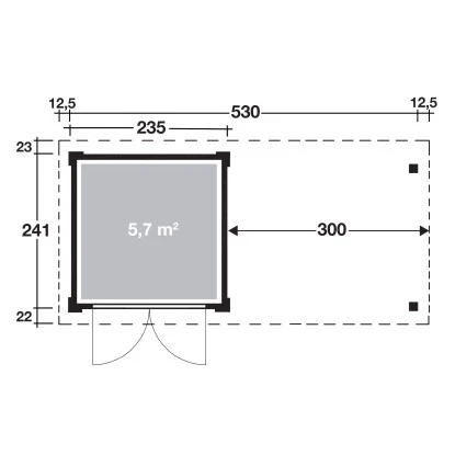 W. Finnhaus Holz-Gartenhaus Pulti Softl.2424 Natur BxT 530x241 Dav. 295 Cm Anbau 3 W. Finnhaus Holz-Gartenhaus Pulti Softl.2424 Natur BxT 530x241 Dav. 295 Cm Anbau – Bild 3