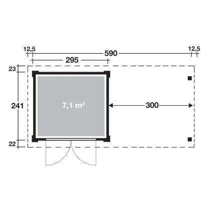 W. Finnhaus Holz-Gartenhaus Pulti Softl.3024 Natur BxT 595x241 Dav. 300 Cm Anbau 3 W. Finnhaus Holz-Gartenhaus Pulti Softl.3024 Natur BxT 595x241 Dav. 300 Cm Anbau – Bild 3