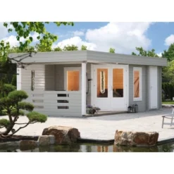 Wolff Finnhaus Holz-Gartenhaus Maja 40-B BxT 703 X 299 Cm Dav. 250 Cm Terrasse