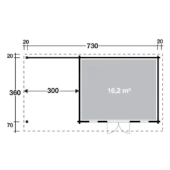 W. Finnhaus Holz-Gartenhaus Trondheim 70-DBxT 730x360 Dav. 280 Cm Anbau Links 11 W. Finnhaus Holz-Gartenhaus Trondheim 70-DBxT 730x360 Dav. 280 Cm Anbau Links -Vitavia Verkäufe 4038868039531 4276 3