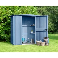 Ecostar Gerätehaus Trend Mit Satteldach Typ 1 RAL5014 Taubenblau Einzeltür -Vitavia Verkäufe 4042533294354 4860 001B