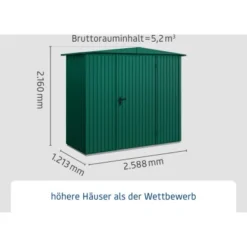 Ecostar Gerätehaus Trend Mit Satteldach Typ 1 RAL6005 Moosgrün Einzeltür 8 Ecostar Gerätehaus Trend Mit Satteldach Typ 1 RAL6005 Moosgrün Einzeltür -Vitavia Verkäufe 4042533294415 4860 003