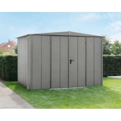 Ecostar Gerätehaus Elegant Mit Satteldach Typ 3 RAL9007 Graualuminium Doppeltür 2 Ecostar Gerätehaus Elegant Mit Satteldach Typ 3 RAL9007 Graualuminium Doppeltür – Bild 2
