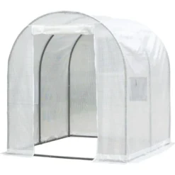 Freistehendes Tunnelgewächshaus 3,24 M² Weiß