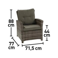 Lounge-Sessel Vermont Aus Polyrattan Shadow Earth -Vitavia Verkäufe 4048124974353 VM01 280920