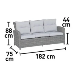 Lounge-Sofa Vermont 3-Sitzer Vermont Polyrattan Wave Cliff -Vitavia Verkäufe 4048124986028 VM01 290920
