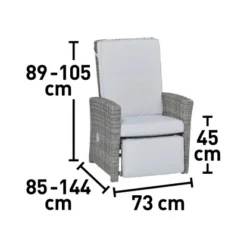 Lounge-Relaxsessel Vermont Verstellbare Rückenlehne Polyrattan Wave Cliff -Vitavia Verkäufe 4048124986059 VM01 290920