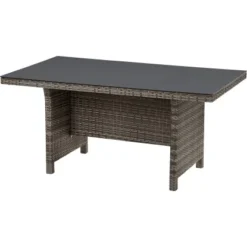 Lounge-Set Mit Esstisch Vermont 5-teilig Polyrattan Rechts Shadow Earth -Vitavia Verkäufe 4048124987049 S01 220818