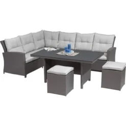 Lounge-Set Mit Esstisch Vermont 5-teilig Polyrattan Links Deep Water Concrete 15 Lounge-Set Mit Esstisch Vermont 5-teilig Polyrattan Links Deep Water Concrete -Vitavia Verkäufe 4048124987056 AR01 230818