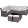 Lounge-Set Mit Esstisch Vermont 5-teilig Polyrattan Links Deep Water Concrete