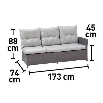 Lounge-Set Mit Esstisch Vermont 5-teilig Polyrattan Links Deep Water Concrete 11 Lounge-Set Mit Esstisch Vermont 5-teilig Polyrattan Links Deep Water Concrete – Bild 11