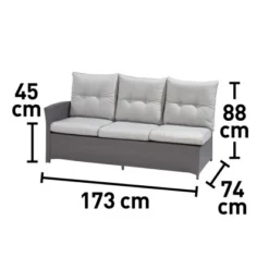 Lounge-Set Mit Esstisch Vermont 5-teilig Polyrattan Rechts Deep Water Concrete -Vitavia Verkäufe 4048124987063 VM01 250920