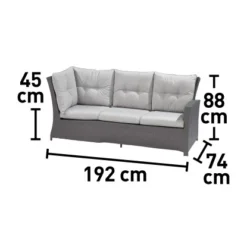 Lounge-Set Mit Esstisch Vermont 5-teilig Polyrattan Rechts Deep Water Concrete -Vitavia Verkäufe 4048124987063 VM02 250920