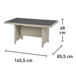 Lounge-Set Mit Esstisch Vermont 5-teilig Polyrattan Links Cloud Fossil -Vitavia Verkäufe 4048124987087 VM04 280219