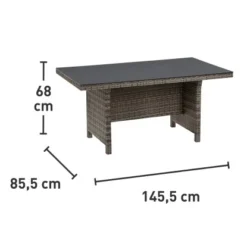 Gartentisch Vermont Rechteckig 145,5 Cm X 85,5 Cm In Shadow -Vitavia Verkäufe 4048124987636 VM04 280219