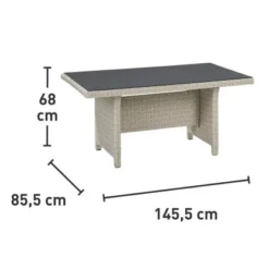 Gartentisch Vermont Rechteckig 145,5 Cm X 85,5 Cm Cloud -Vitavia Verkäufe 4048124987650 VM04 280219