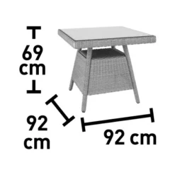 Lounge-Set Mit Esstisch Madison 4-teilig Aus Polyrattan Weiß-Grau -Vitavia Verkäufe 4048124992548 VM04 171019