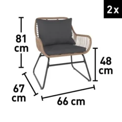 Balkonmöbel-Set Willmar 3-teilig Polyrattan Beige -Vitavia Verkäufe 4048124997611 VM 01