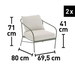 Lounge-Set Telfer 4-teilig Aus Stahl Mit Seilbespannung Grün -Vitavia Verkäufe 4048126607433 VM02 180920
