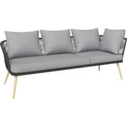 Eck-Lounge-Set Edna 3-teilig Seil-Bespannung Anthrazit -Vitavia Verkäufe 4048126613984 S02 120820