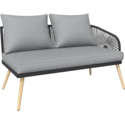 Eck-Lounge-Set Edna 3-teilig Seil-Bespannung Anthrazit -Vitavia Verkäufe 4048126613984 S03 120820