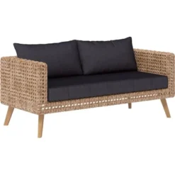 Lounge-Set Junee 4-teilig Polyrattan Natur -Vitavia Verkäufe 4048126615315 S04 220721