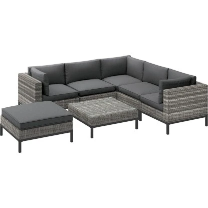 Lounge-Sessel Alridge Polyrattan Grau Mitte 12 Lounge-Sessel Alridge Polyrattan Grau Mitte – Bild 12