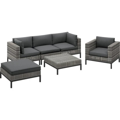 Lounge-Sessel Alridge Polyrattan Grau Mitte 11 Lounge-Sessel Alridge Polyrattan Grau Mitte – Bild 11