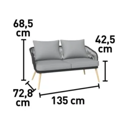 Lounge-Set Edna 4-teilig Seilbespannung Anthrazit -Vitavia Verkäufe 4048126615735 VM01 220920