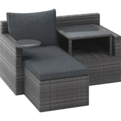 Lounge-Set 3-teilig Aus Polyrattan-Geflecht Hellgrau -Vitavia Verkäufe 4048126616473 S04 301220