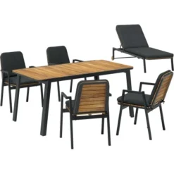 Dining-Tisch Olary 160 Cm X 90 Cm X 75,5 Cm Akazienholz Dunkelgrau -Vitavia Verkäufe 4048126617586 30