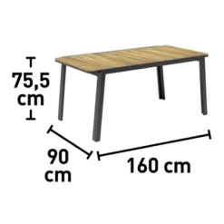 Dining-Tisch Olary 160 Cm X 90 Cm X 75,5 Cm Akazienholz Dunkelgrau -Vitavia Verkäufe 4048126617586 70