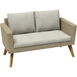 Sofa-Lounge-Set Borup 4-teilig Wicker Beige