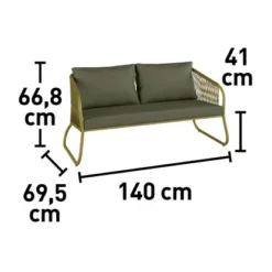 Lounge-Set Mit Esstisch Scafford 4-teilig Mit Seilbespannung Oliv -Vitavia Verkäufe 4048126618163 140