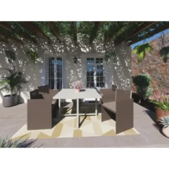 Gartenmöbel-Set Palomas 5-teilig Stahl/Textil Taupe -Vitavia Verkäufe 4048126619207 40