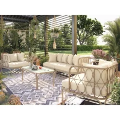 2-Sitzer Sofa Hockinson Wicker Aus Stahl Natur