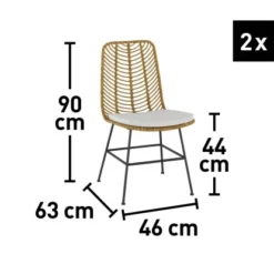 Balkonset Yunta 3-teilig Natur -Vitavia Verkäufe 4048126620456 100